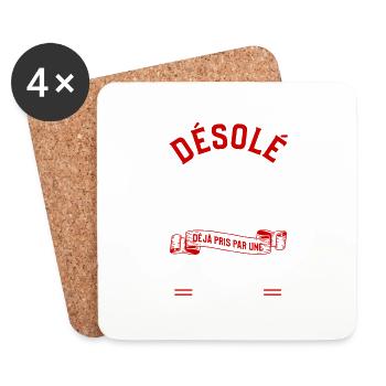 Désolé Ce Mec Est Déjà Pris Par Une Princesse Qui - Dessous de verre (lot de 4) - blanc - Devant