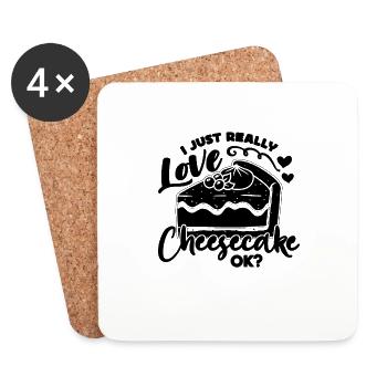 J’adore vraiment Baker Desserts Cheesecake Lover - Dessous de verre (lot de 4) - blanc - Devant