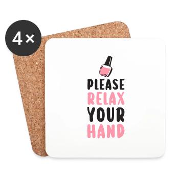 Nail technician Manicurist Polish nail art - Coasters (set of 4) - white - Front