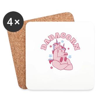 Dadacorn Vatertag Dadicorn Daddycorn Einhorn Papa - Untersetzer (4er-Set) - Weiß - Vorne