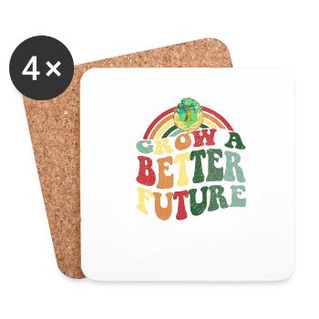 Vintage Classic Earth Day - Grow A Better Future - Dessous de verre (lot de 4) - blanc - Devant