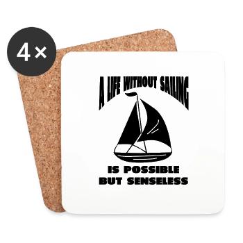 Sailing Sailboat Sailing Sailing Sailing Sailing Ship - Coasters (set of 4) - white - Front