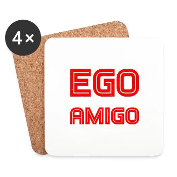 Votre ego n’est pas votre amigo 25 - Dessous de verre (lot de 4) - blanc - Devant