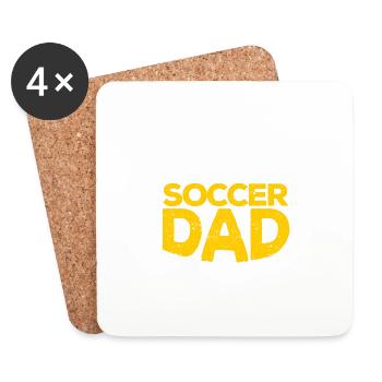 Lustige Warnung Fußball Papa wird laut schreien - Untersetzer (4er-Set) - Weiß - Vorne