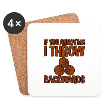If You Annoy Me, I Throw Backwards 4 - Coasters (set of 4) - white - Front