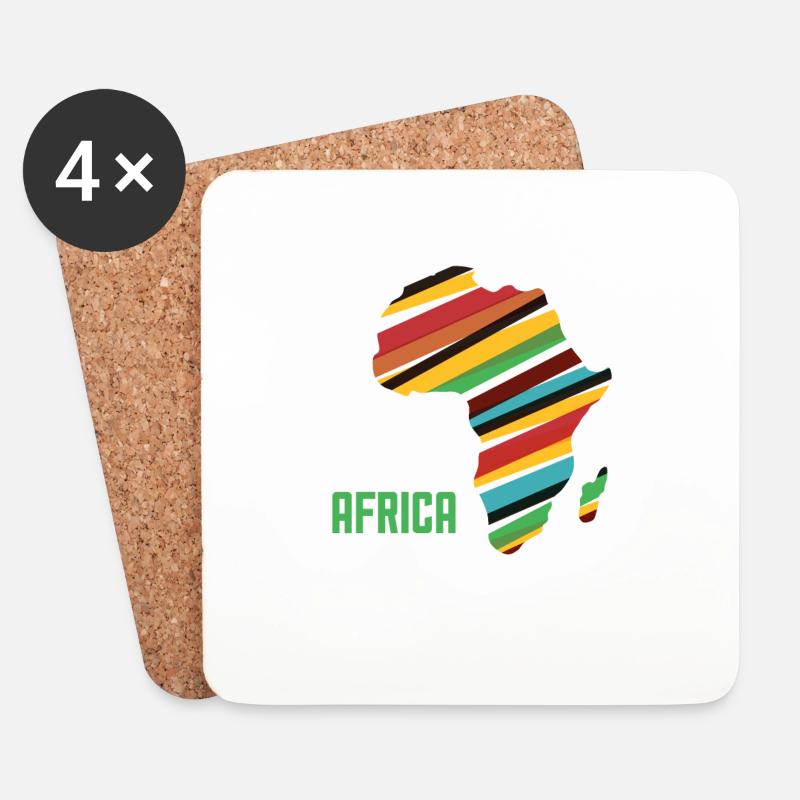Colorful Africa - Untersetzer (4er-Set) - Weiß