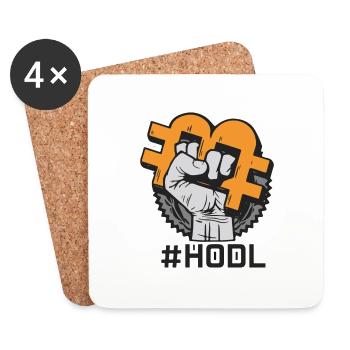 HODL: A Crypto Mantra for Long-Term Success - Dessous de verre (lot de 4) - blanc - Devant