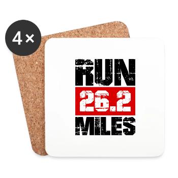 Laufen Sie 26,2 Meilen Marathon Herausforderung - Untersetzer (4er-Set) - Weiß - Vorne