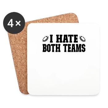 I hate both Teams - Football - Untersetzer (4er-Set) - Weiß - Vorne