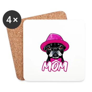 French Bulldog, mein treuer Begleiter - Mom - Untersetzer (4er-Set) - Weiß - Vorne