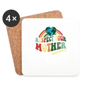 Respect Mère Nature - Drôle de Jour de la Terre - Dessous de verre (lot de 4) - blanc - Devant