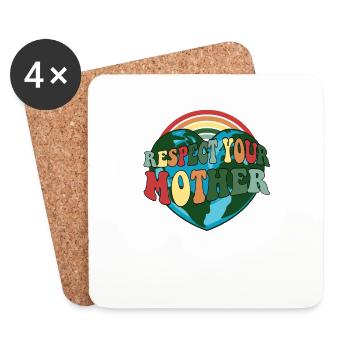 Earth Hour Earth Day Respect Mother Earth - Dessous de verre (lot de 4) - blanc - Devant