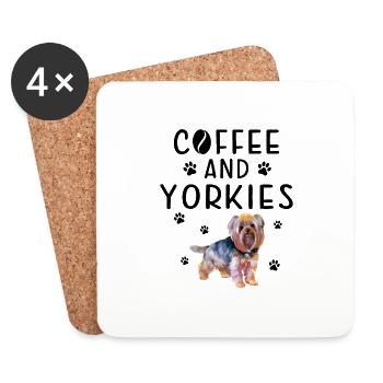 Coffee And Yorkies - Coasters (set of 4) - white - Front
