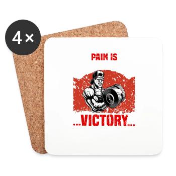 Pain is entertaining victory forever - Coasters (set of 4) - white - Front
