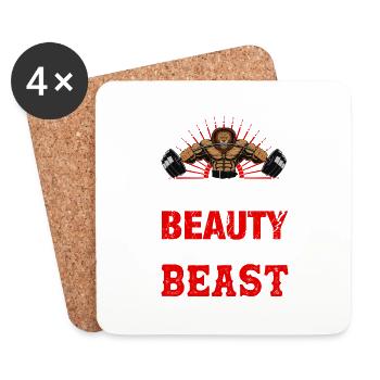 Wake up it's time for gym - Coasters (set of 4) - white - Front