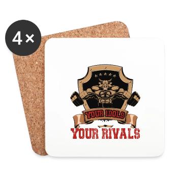 Your idols are your opponents - Coasters (set of 4) - white - Front
