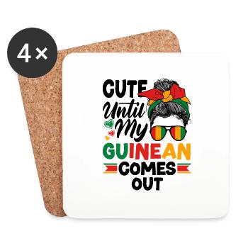 Guinée Guinée Guinée Drapeau mignon jusqu’à mon guinéen - Dessous de verre (lot de 4) - blanc - Devant