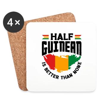 Guinée Guinée Guinée Drapeau demi-guinéen est mieux - Dessous de verre (lot de 4) - blanc - Devant