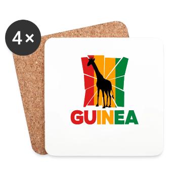Guinée Guinée Drapeau Guinée Girafe Camélopard - Dessous de verre (lot de 4) - blanc - Devant