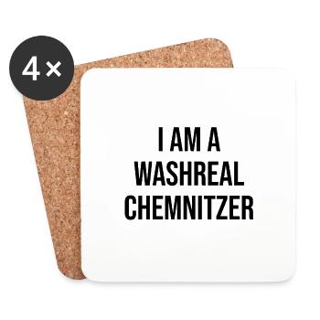 Ich bin ein Waschechter Chemnitzer - Untersetzer (4er-Set) - Weiß - Vorne