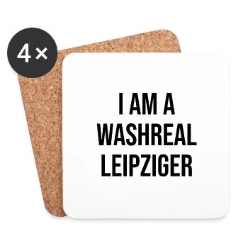 Ich bin ein Waschechter Leipziger - Untersetzer (4er-Set) - Weiß - Vorne