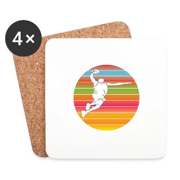 Équipe de basket-ball Joueur de basket-ball Basket-ball - Dessous de verre (lot de 4) - blanc - Devant