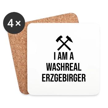 Ich bin ein Waschechter Erzgebirger - Untersetzer (4er-Set) - Weiß - Vorne