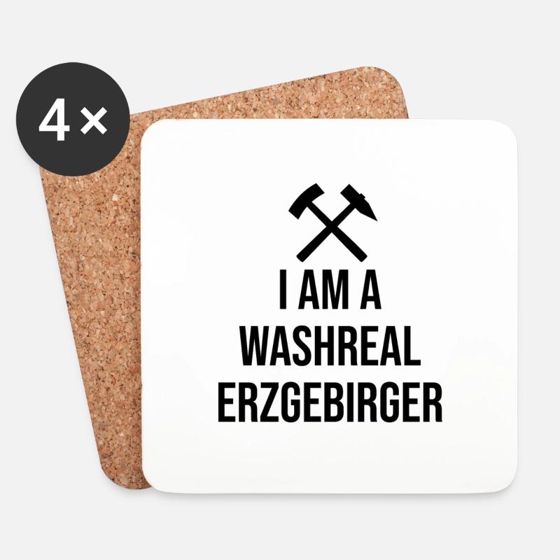 Ich bin ein Waschechter Erzgebirger - Untersetzer (4er-Set) - Weiß
