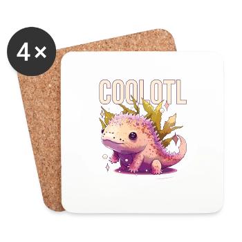 Coolotl Axolotl Lover Amphibian Mexican Walking Fi - Untersetzer (4er-Set) - Weiß - Vorne