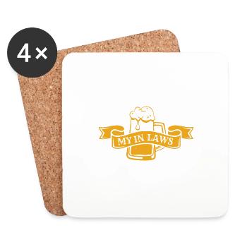 ACHETEZ-MOI UNE BIÈRE MES BEAUX-PARENTS SONT ICI 2 - Dessous de verre (lot de 4) - blanc - Devant