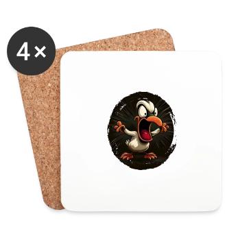 Erwachet Die Ente ist nah Duck Ente lustiges Enten - Untersetzer (4er-Set) - Weiß - Vorne