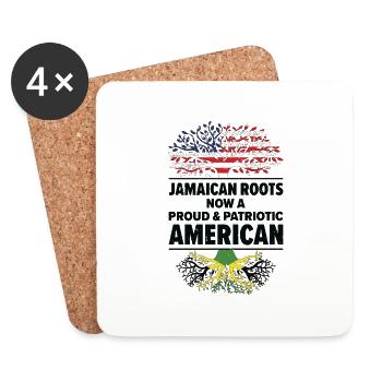 Born Jamaican Jamaica American USA Citizenship - Coasters (set of 4) - white - Front