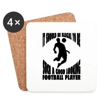 Équipe de football Football Design Joueur de football - Dessous de verre (lot de 4) - blanc - Devant
