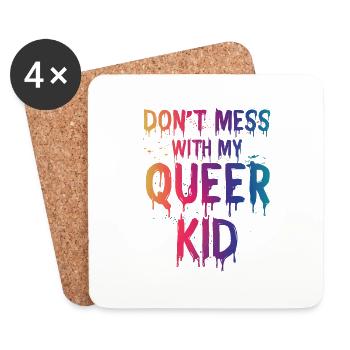 Queer Kid | Eltern | Familie | LGBTQ - Untersetzer (4er-Set) - Weiß - Vorne