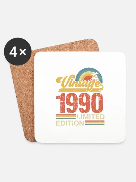 1990 * Limited Edition * - Untersetzer (4er-Set) - Weiß