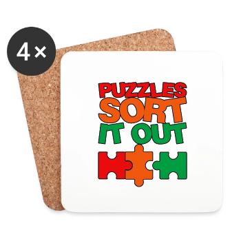 Puzzlers Sort It Out 3 - Untersetzer (4er-Set) - Weiß - Vorne