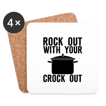Rock Out avec votre Crock Out - Dessous de verre (lot de 4) - blanc - Devant