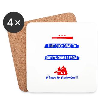 EVERY SSHIP AMERICA COLUMBUS - Coasters (set of 4) - white - Front