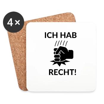 Ich hab recht Faust - Untersetzer (4er-Set) - Weiß - Vorne