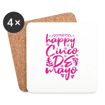 HAPPY CINCO DE MAYO 2 - Untersetzer (4er-Set) - Weiß - Vorne