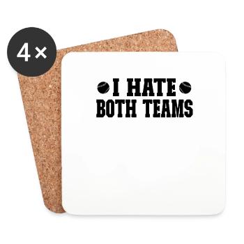 I hate both teams - Baseball - Untersetzer (4er-Set) - Weiß - Vorne