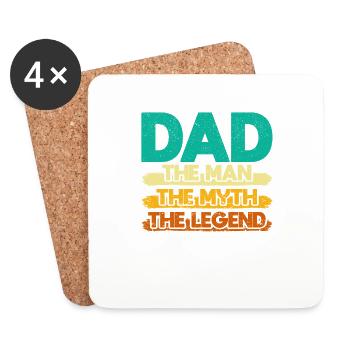 Papa The Man The Myth The Legend Father's Day - Coasters (set of 4) - white - Front