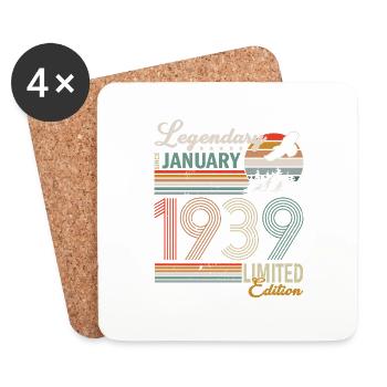 January 1939 Birthday Man - Coasters (set of 4) - white - Front