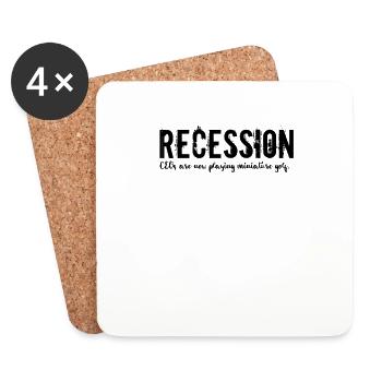 Humor Recession CEO Playing Miniature Gold Funny - Coasters (set of 4) - white - Front