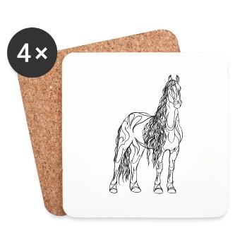 Beautiful horse - Coasters (set of 4) - white - Front