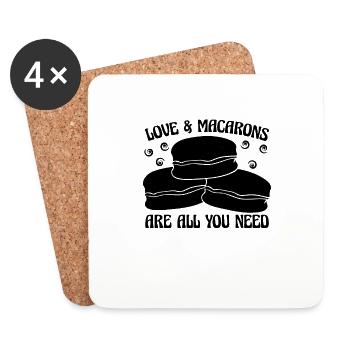 Love And Macarons Are All You Sweets Macaron Lover - Untersetzer (4er-Set) - Weiß - Vorne