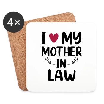 Mother's Day I Love My Mother in law - Coasters (set of 4) - white - Front