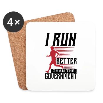 JE COURS MIEUX QUE LE GOUVERNEMENT - Dessous de verre (lot de 4) - blanc - Devant