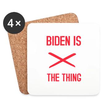 BIDEN SI PAS MON TU SAIS LA CHOSE - Dessous de verre (lot de 4) - blanc - Devant