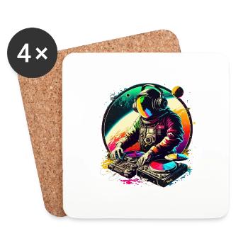 Funky Astronaut on a Mixing Table - Coasters (set of 4) - white - Front
